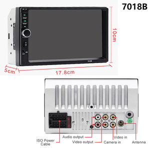 <span class=keywords><strong>Reproductor</strong></span> MP5 para Auto <span class=keywords><strong>7018B</strong></span> Doble DIN de 7 Pulgadas con Radio Estéreo, Control Remoto del Volante, Marco Metálico, Soporte y Cámara de Reversa - Product Image 3