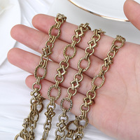 Chaîne à maillons en laiton faite à la main pour vêtements, sacs, bracelets, colliers, plaqué argent/or, tendance, personnalisable, mode sur mesure