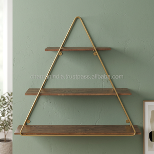 Étagère murale en fer triangulaire, écologique, à trois niveaux, pour salon, pot de fleurs - Product Image 3