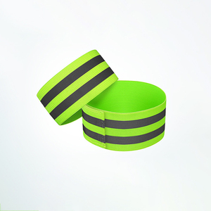 High Visibility Fluorescent Reflective Red Pink Blue Black Customized Logo Reflective Wristband Armband