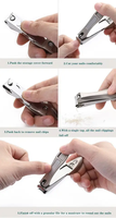 Coupe-ongles professionnel en acier inoxydable, ensemble de manucure en forme de mante biseautée, anti-éclaboussures, outils de coupe d'ongles pour le personnel