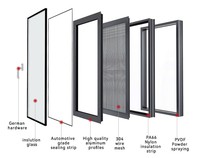 Ventana de Aluminio Resistente a la Intemperie con Marco Ultra Delgado, Tamaños Personalizables para Terrazas y Cerramientos de Patio