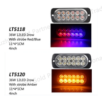 Feux latéraux de camion 12-24V 18W 36W 6LED 12LED Feux stroboscopiques fins Feux latéraux d'avertissement LED