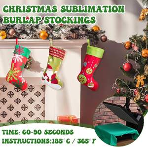 Calcetines Navideños de Yute para Sublimación, Decorativos para Chimenea, Lisos, para Manualidades, Decoración Navideña, Bolsa de Regalo - Product Image 5