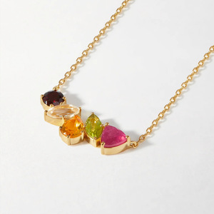 Collar de Diamantes Geométricos Coloridos de Bisutería, Collar de Acero Inoxidable Chapado en Oro para Mujer <span class=keywords><strong>2026</strong></span> - Product Image 4