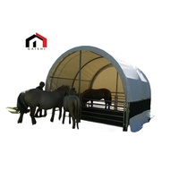 Abri pour bétail moderne en panneaux sandwich en acier 4mx4m, abri portable pour bovins, chèvres, animaux de ferme, chevaux, chiens, moutons, imperméable et résistant aux UV