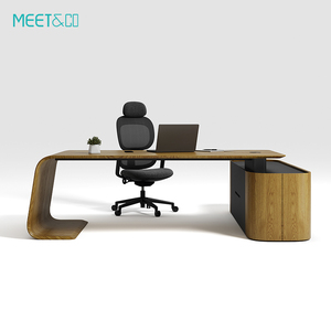 Escritorio Ejecutivo Convertible de Lujo, Escritorio Moderno de Madera Grande para CEO o <span class=keywords><strong>Director</strong></span>, Disponible para OEM - Product Image 1