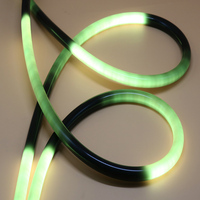 Tube diffuseur LED néon en silicone noir à 360 degrés, bande lumineuse LED circulaire 12/24V, flexible noir, pour usage hôtelier
