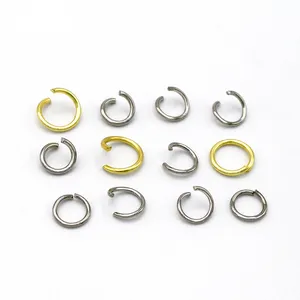 Grosir DIY304 cincin pisah baja tahan karat 4mm 3mm 6mm cincin lompat bulat Aksesori gantungan kunci