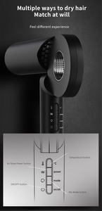Sèche-cheveux ionique professionnel pliable sans pales pour hommes, moteur AC haute vitesse à température constante, idéal pour la maison, l'hôtel et l'extérieur - Meilleure vente - Product Image 4