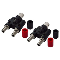 GLOBALTONE GT1-1582B BNC Femelle vers Double Prise Banane 4mm Bornier Plastique & Métal Rouge & Noir
