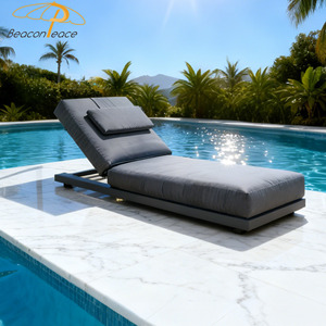 Lettini Prendisole Moderni per Villa e Terrazza, Arredo Esterno Pieghevole in Alluminio, Sdraio di Lusso per Piscina - Product Image 2