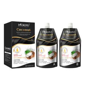 MOKERU Crema Colorante para el Cabello Negro <span class=keywords><strong>Coco</strong></span>, Extracto de Plantas Sin Amoníaco, Cobertura Duradera para Canas, Hombres y Mujeres, Marca Privada 500ml*2 - Product Image 1