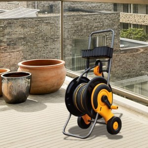 Enrouleur de tuyau d'arrosage en plastique robuste anti-UV pour jardin et terrasse extérieure, 5/8 po, 150 pi, pour l'arrosage de la pelouse - Product Image 5