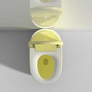 Inodoro Inteligente Modelo Explosive con Descarga Automática, Asiento Calefactado, Desodorizador, Bidé de Forma Ovalada Amarilla, Drenaje P-Trap, Control Remoto Avanzado - Product Image 5