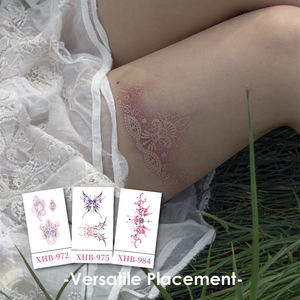 Autocollants de <span class=keywords><strong>tatouage</strong></span> temporaire dégradé pastel, motif <span class=keywords><strong>dentelle</strong></span>, esthétique Coquette, autocollant tendance, tatouages de <span class=keywords><strong>bras</strong></span> sûrs pour la peau, effet blush - Product Image 2