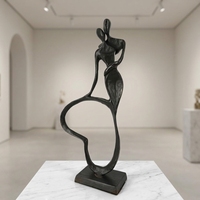 Statue en fonte de couple dansant abstrait moderne et romantique, forme irrégulière, artisanat métallique, cadeau d'anniversaire de mariage pour amoureux, EPS
