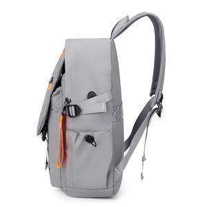 Low MOQ Custom Logo <b>Large</b> Capacity <b>School</b> Bag Solid Color Fashion Men Korean Style Student <b>Backpack</b> - Product Image 3