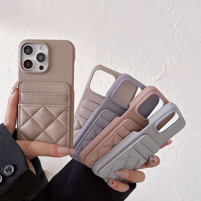 Luxury Litchi Grain PU Leather Card Holder Mobile Phone Cases for Iphones 16 Pro Max 15 Plus 14 13 Pro 12 Shockproof Case