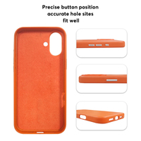 Pour iPhone 16 Plus PU cuir PC Anti jaune étui de téléphone portable antichoc