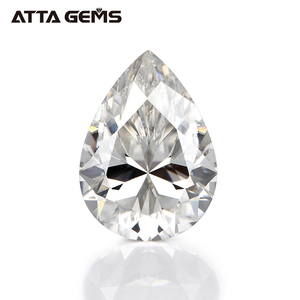 Blanco brillante forma de pera corte suelto sintético anillo piedras - Product Image 1