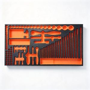 Inserts en mousse EVA usinés CNC, revêtement en fibre de carbone, emballage d'outils de précision, tolérance stricte, support ferme, antichoc - Product Image 1