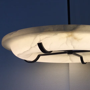 Lámpara de Araña Redonda de Alabastro Personalizada, Lámpara Colgante de Lujo con Textura de Nube Moderna para Espacios Exclusivos - Product Image 2