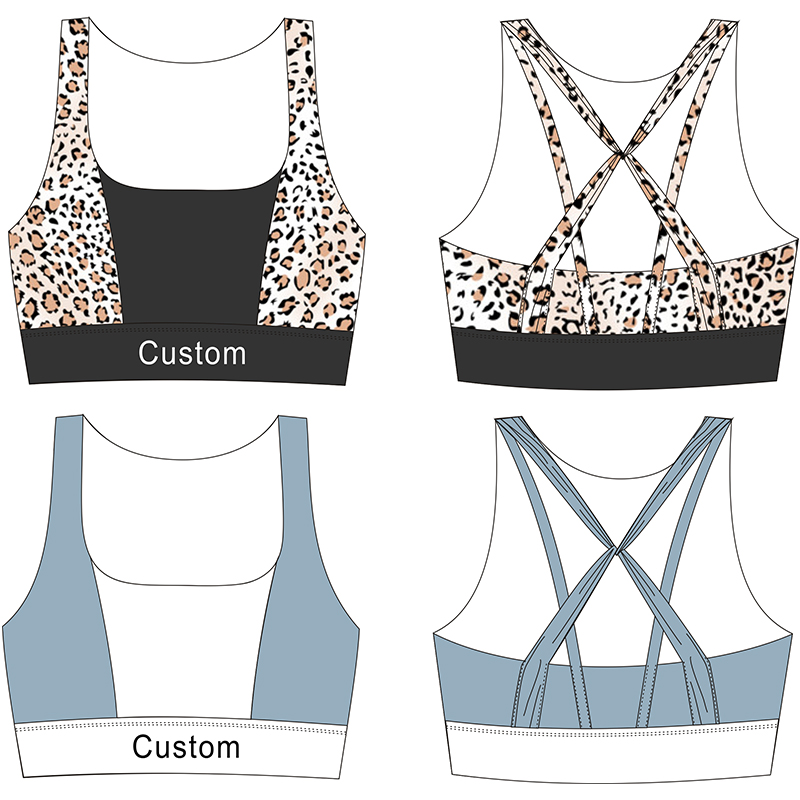 OEM del proveedor y etiqueta privada del sujetador trasero cruzado ajustable de la yoga del desgaste del gimnasio de los deportes del odm