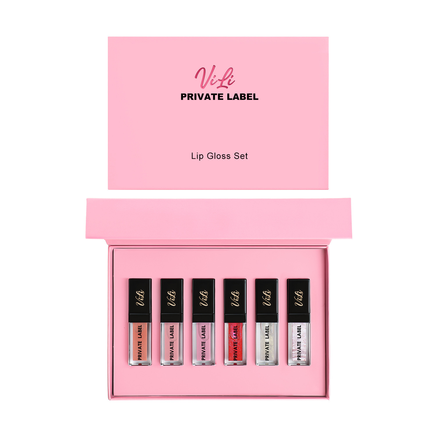 6-Piece Vegan Lip Kit – Waterproof Matte Liquid Lipstick & Lip Gloss Set with Custom Logo