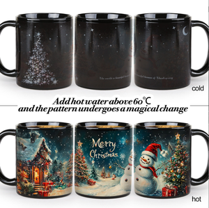Tazas de Cerámica Mágicas con Diseño de Copos de Nieve y Cielo Estrellado, Sensibles al Calor y que Cambian de Color, Personalizadas para Supermercados, Venta al por Mayor - Product Image 3