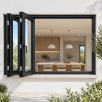 Ventes directes du fabricant, fenêtres et portes pliantes en aluminium moderne, portes coulissantes et pliantes sur mesure