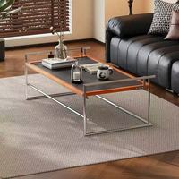 Mesa de Centro Moderna de Vidrio Templado con Marco Metálico, Reversible, Portátil, Altura Ajustable, Giratoria, Multifuncional y Ecológica