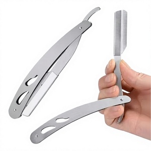 Kit de Afeitadora Manual Metálica con Repuestos de Triple Cuchilla Desechables, Herramienta de Afeitado Facial para Hombre, No Eléctrica, para Cuidado Personal - Product Image 2