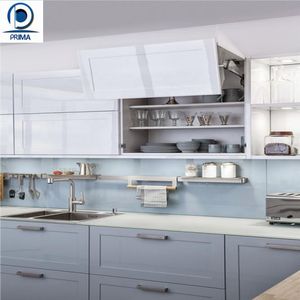 Prima Apartment <strong>Kitchen</strong> MDF Modern <strong>Fitted</strong> <strong>Kitchen</strong> Cabinets Gray Single Door Wall Cabinet Set with Faucet RTA Custom Furniture - Product Image 2