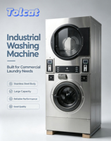 Laveuse-sécheuse industrielle commerciale en acier inoxydable 304, à monnayeur, pour laverie automatique et hôtel