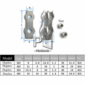 Top M2-M10 Acier Inoxydable Simplex 2-Post Boulon Clip Câble Câble Pince Étrier Corde Simple Grip - Product Image 6