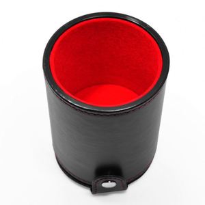 PU Leather Dice <b>Cup</b> for Board Games Felt Lined Professional Dice <b>Cup</b> Quiet <b>Shaker</b> <b>Cups</b> with Lid Includes 6 Dot Dice - Product Image 2