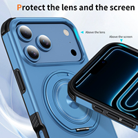 Étui de téléphone portable OEM/ODM 2 en 1 TPU+PC pour iPhone 18 Pro/18 Pro Max, coque antichoc magnétique avec béquille rotative à 360°