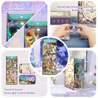 Tonecheer Vente en gros uniquement - Kit de montage de bibliothèque 3D LED en bois « Rêve de Nuit d'Été » - Modèle de puzzle DIY pour coin lecture
