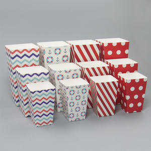 Caja de palomitas de papel cuadrada con logotipo personalizado a la moda, películas, circos, estadio, estilo colorido y divertido, cajas de palomitas de cartón a rayas - Product Image 4