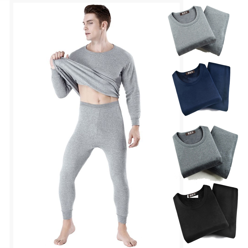 Men's Winter Black Thermal Wholesale long johns 2 Piece Set Clothing Men winter warm thermal underwear long johns shirt blanks