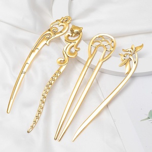 中式发夹金筷子配件包子金属长发筷子发夹复古发叉女女孩 - Product Image 3