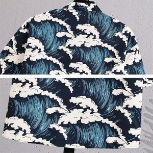 Chemise japonaise rétro à imprimé intégral, grande taille, motif hawaïen, tendance pour personnes en surpoids, avec fonction anti-boulochage - Product Image 5