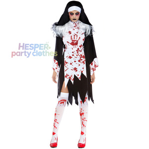 Costume d'Halloween vampire HP S-XL, cosplay, tenue de nonne zombie saignante pour femme - Product Image 1