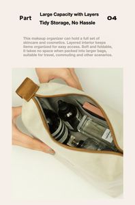 Custom Logo Europe Style Canvas Zipper Large Capacity Cosmetic Storage Pouch Makeup Organizer Travel for <b>Bags</b> for Women - Product Image 4