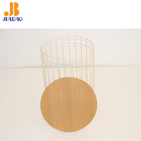 JB Nouveau design Table basse en fil de fer en métal avec couvercle Table d'appoint ronde
