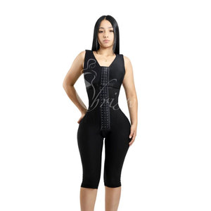 Etiqueta privada Adelgazamiento Control de barriga Gancho ajustable <span class=keywords><strong>y</strong></span> cierre frontal de ojo <span class=keywords><strong>y</strong></span> cremallera Sin manga Mujeres Fajas con sujetador - Product Image 1