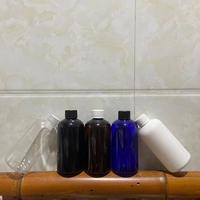 Hengjian — bouteille de shampoing en plastique, bouteille de 250ml, en forme de boston, blanc, bleu, transparent, ambre et noir, avec bouchon à vis