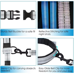 Guinzaglio per Cani Retrattile Nibao a Doppio Elastico con Cintura Regolabile e Tasca per Premi - Product Image 4