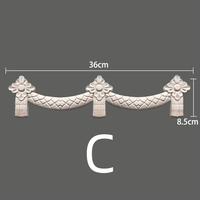 Appliques sculptées en bois massif naturel, style européen, design traditionnel, non peintes, pour portes, salons et extérieurs